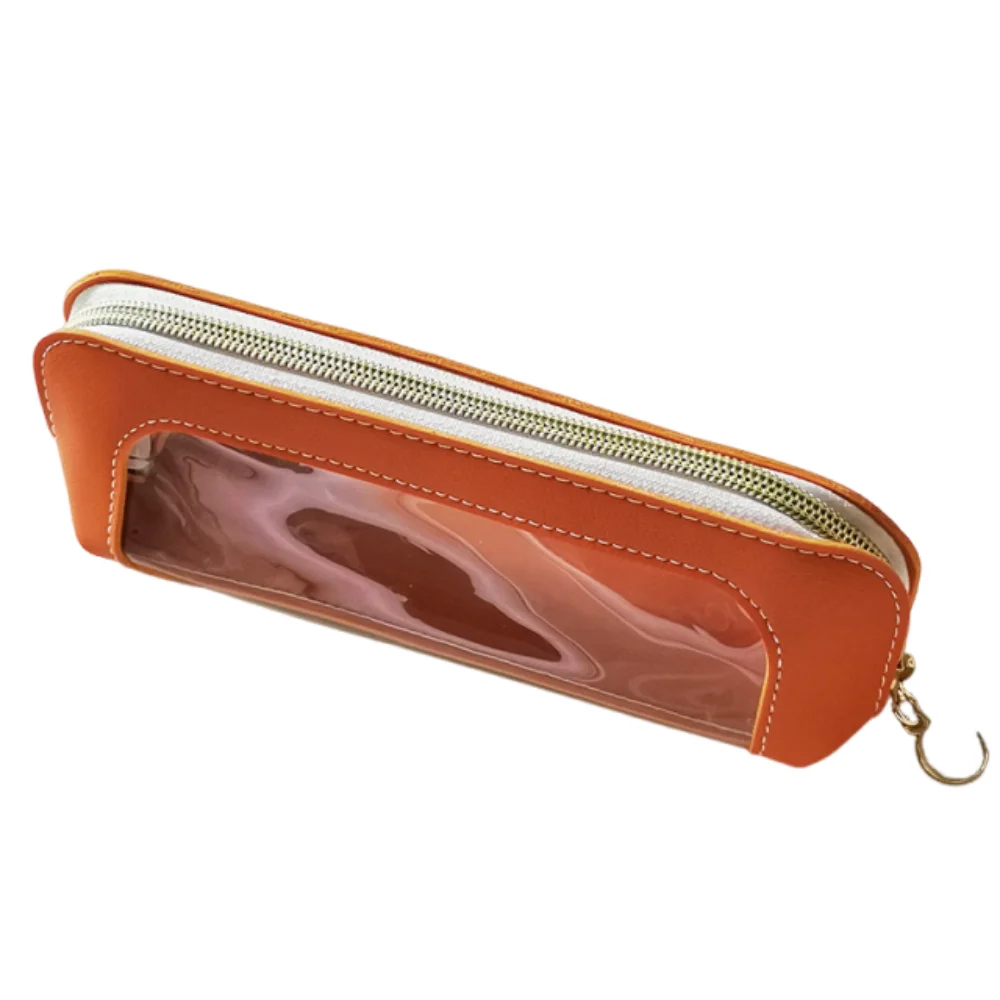 Waterproof Makeup Brush Bag Visible Lightweight Cosmetic Storage Pouch Transparent Window Durable Makeup Organizer