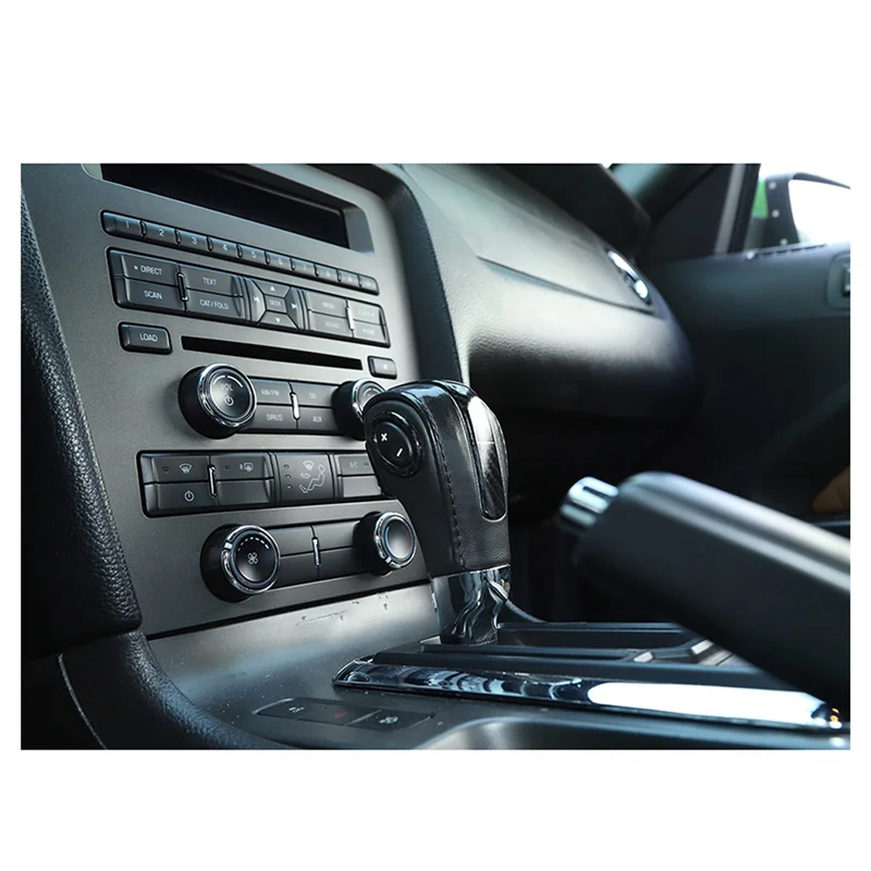 

Car Gear Shift Head Decoration Cover Trim Interior Accessories For Ford Mustang 2010-2014 (Carbon Fiber ABS)-A99D