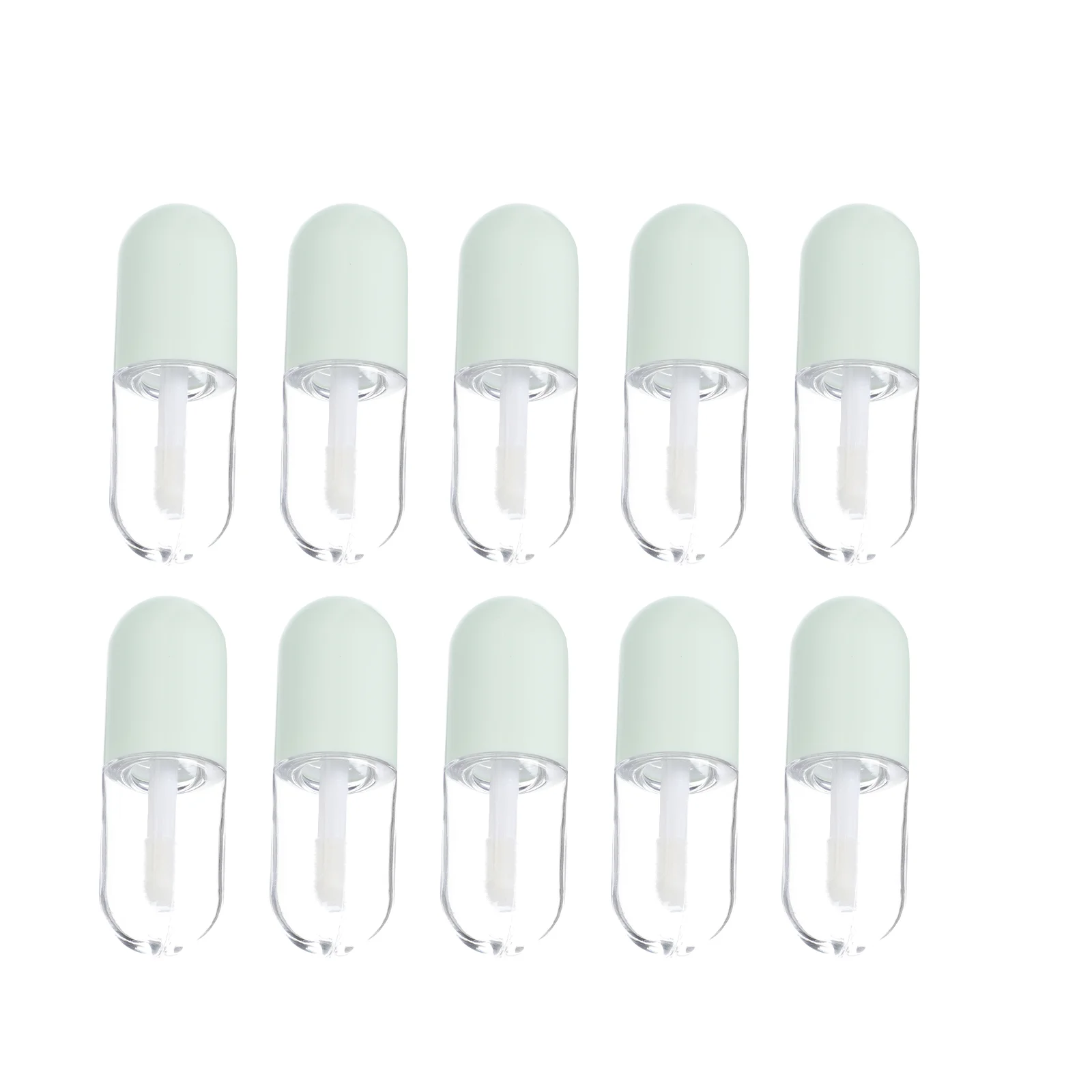 10 PCS Tubes with Wand Lip Gloss Water Dispenser Small Lipstick Bottles Container Empty Green DIY Oil Travel
