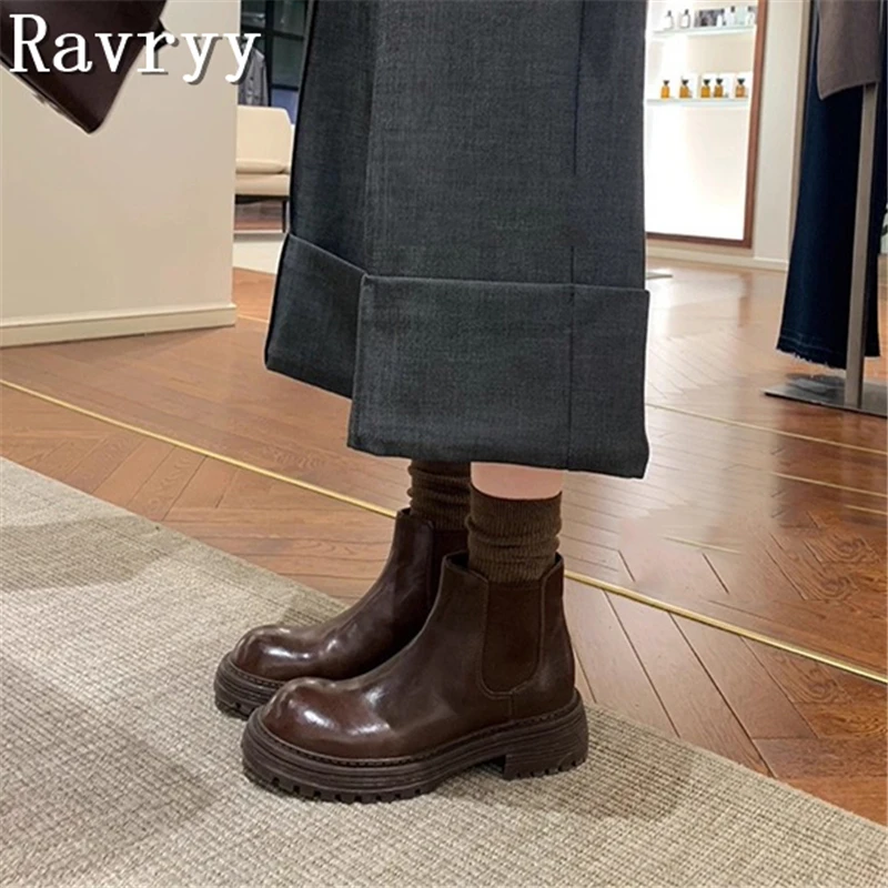 جولة تو سميكة سوليد الرجال حذاء من الجلد موجزة الارتفاع زيادة الانزلاق على شريط مرن الكاحل الخريف الجوارب #6