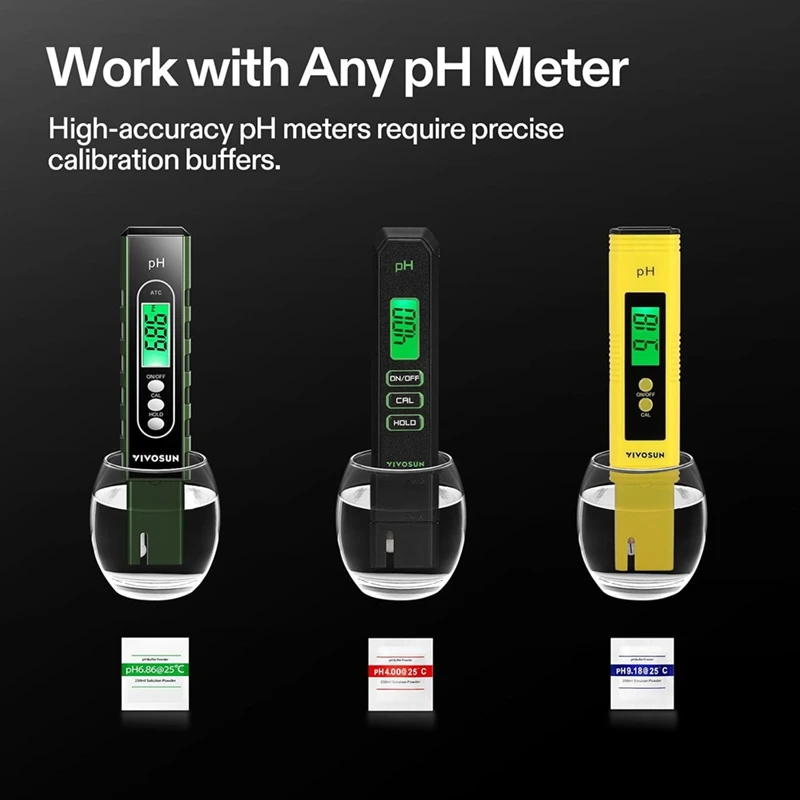 ABSS 18-Pack PH Meter Buffer Solution Powder, PH 6.86/4.00/9.18, PH Buffer Powder For Precise & Easy PH Tester Calibration