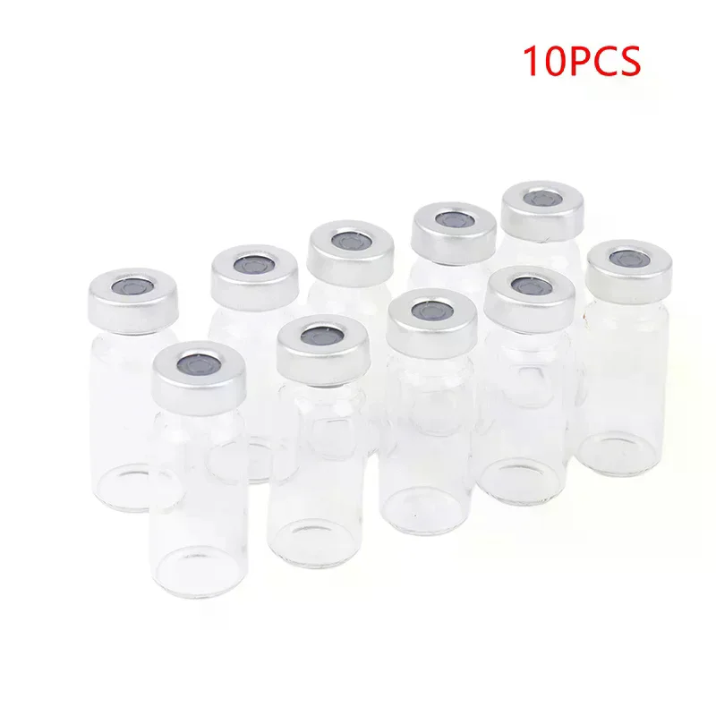 10 Pack 5/10/20ml Sealed Sample Vials Transparent Glass Vials with Self Injection Port High Performance