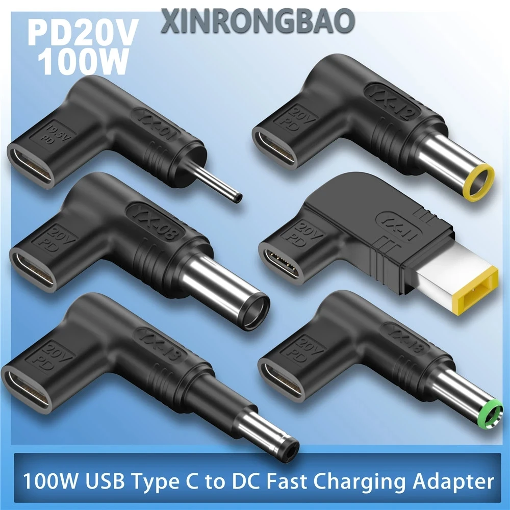 Imagem -04 - Adaptador de Carregamento Rápido Usb tipo c para dc Carregador Portátil Universal Conector do Adaptador Conversor para Dell Asus hp Acer Lenovo 100w