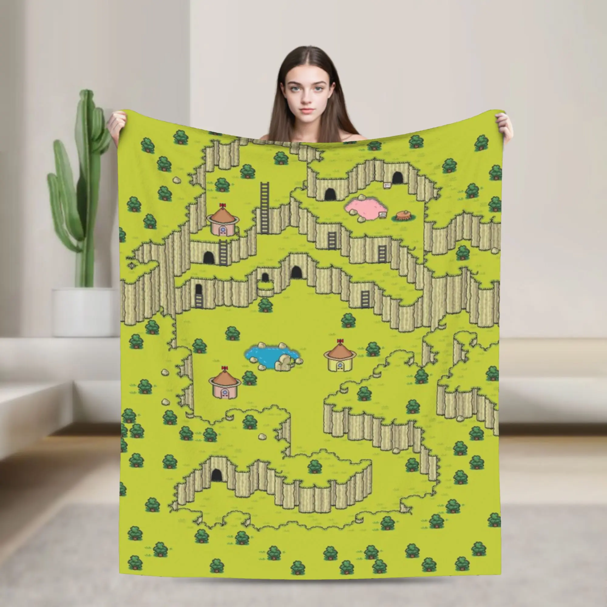 Earthbound Mega Sprite Sheet Blankets Fleece  Relax Lightweight Thin Throw Blanket for Sofa Plush Thin Quilt
