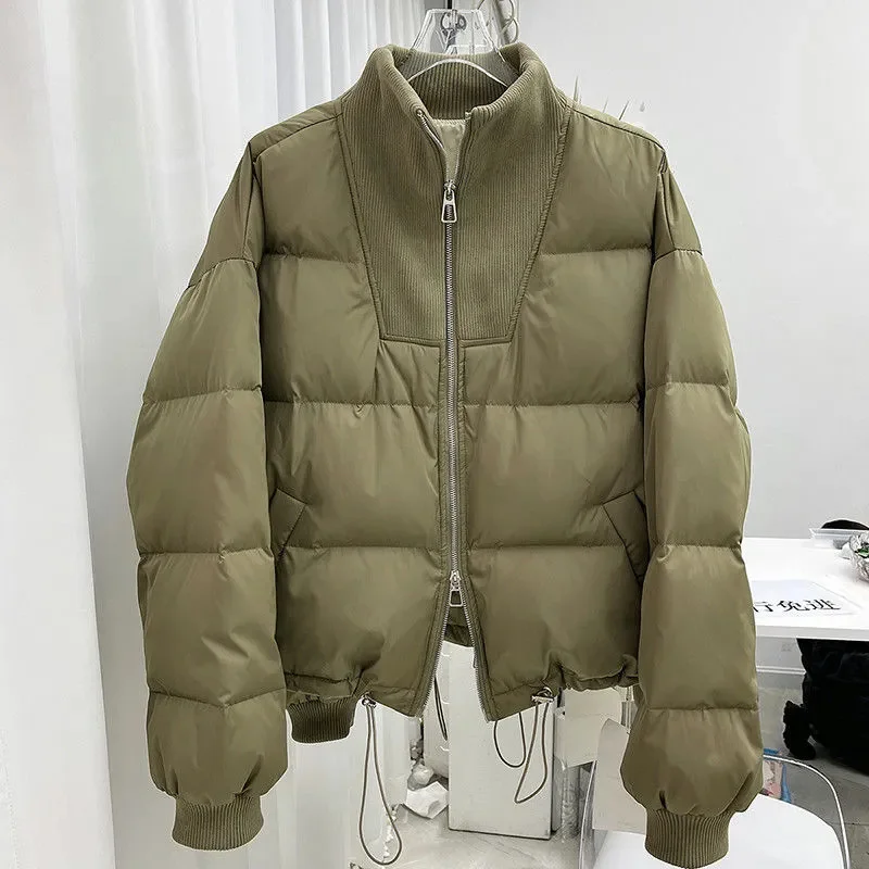 

Winter Short Cotton-Padded Jacket Women's 2024 New Loose Thick Stitching Bread Coats Fashion Zipper Keep Warm Cotton Coat Female