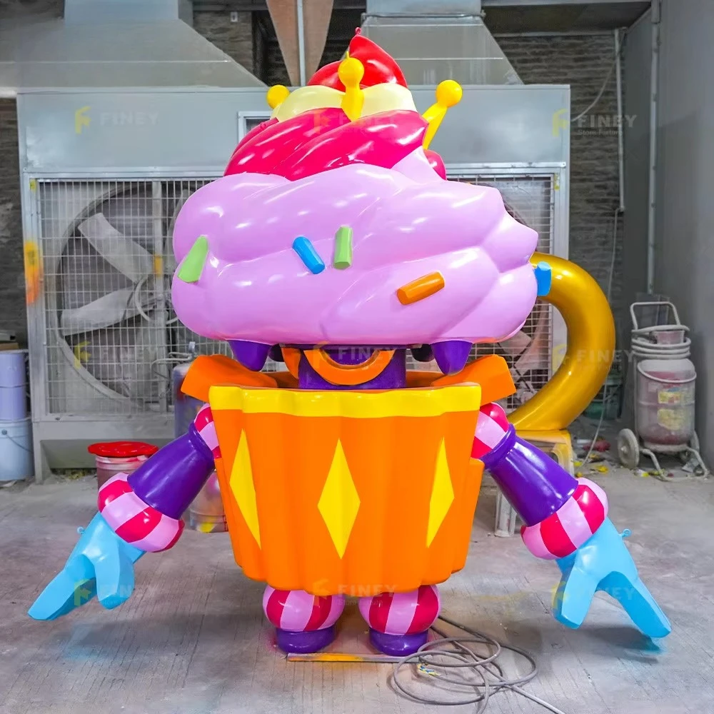 

Gifts Souvenirs Store Display Shelves Furniture Resin Party Shop Decoration Fashion Sculpture Props Fiberglass Robot Candy