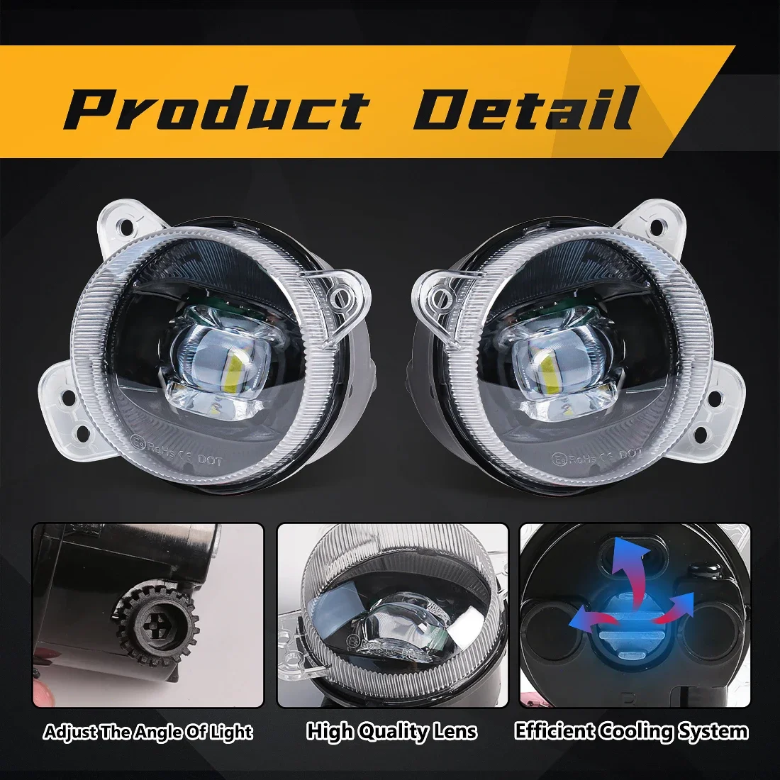 Światła przeciwmgielne LED do VW Volkswagen Polo T5 Transporter Multivan Caravelle Gol Skoda Fabia Mk1 Światło przeciwmgielne przedniego zderzaka Reflektory 12V — zdjęcie 5