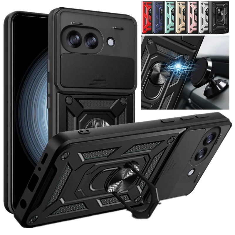 Kickstand Armor Handyhülle für Google Pixel 10A, Objektivschutz mit Ring, magnetischer Halter, Coque Fundas