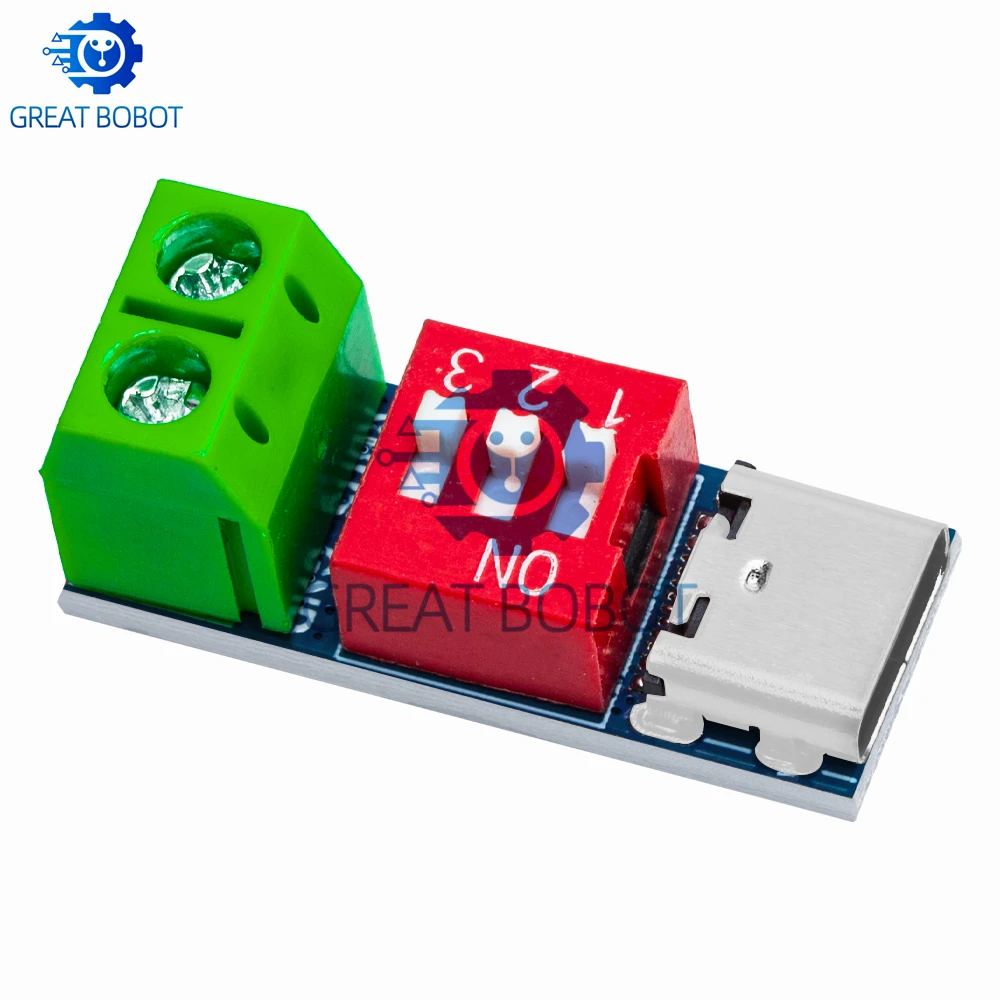 USB Type-C PD QC Decoy Trigger Board Module, PD Fast Charging Power Delivery Boost Module, USB-C to 12V Power Adapter