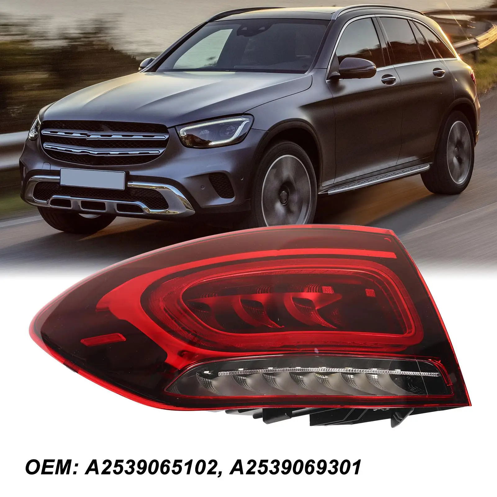 Left Side LED Tail Lights Rear Lamp 539069301 Replacement For glc -Class X253 Facelift 2020 2021 2022