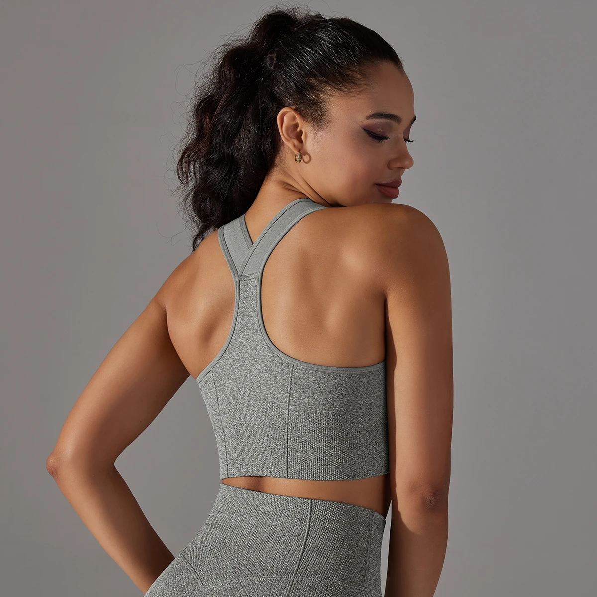 Frauen Sport Bhs Nahtlose Fitness Stoßfest Corp Top Bh Komfortable Gym Weste Einfarbig Workout Laufen Leibchen Bh – Detail 18