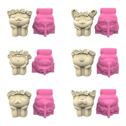 R3MC Animal Concrete Silicone Mold Succulent Flowerpot Clay Cement Plaster Mold