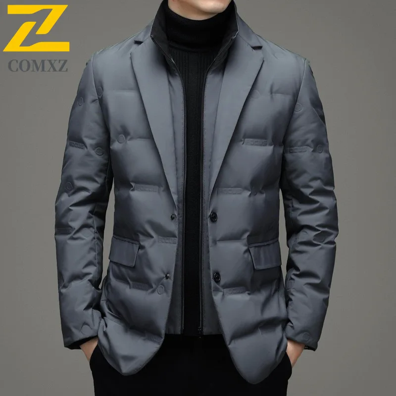 COMXZ Giacca da pane da uomo 2025 Colletto alla coreana Tessuto alla moda a prova di freddo Giacca invernale da avventura sulla neve Cappotto imbottito caldo per il tempo libero all'aperto