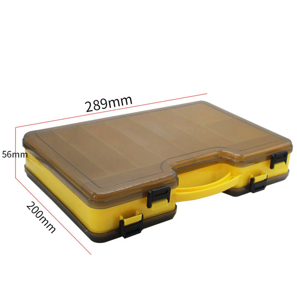 1pc Double-sided Portable Lure Box 289*200*56 Mm Activity Compartment Fishing Bait Tackle Storage Large Carrying Handle Tool Box