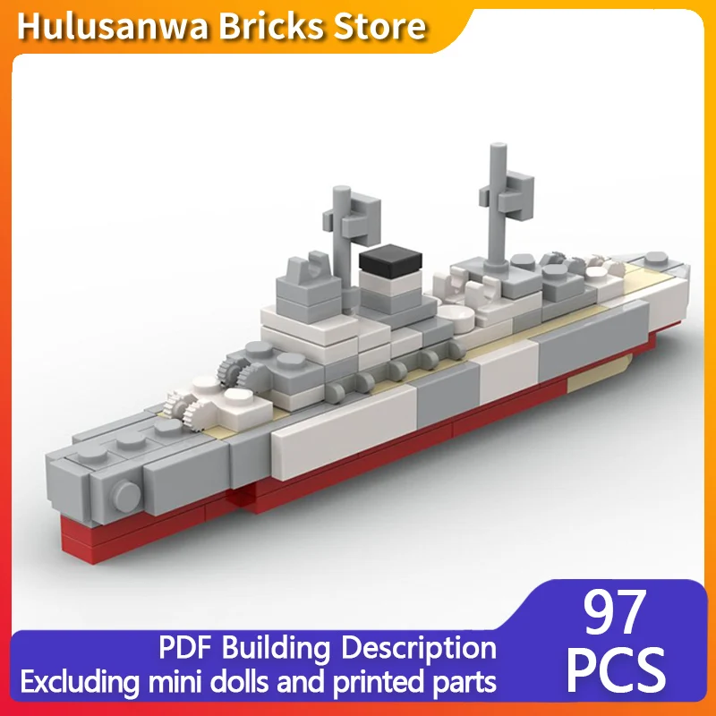 

Warspite WW2 Military Battleship Model MOC Building Bricks War Equipment Modular Technology Gifts Holiday Assemble Children Toys