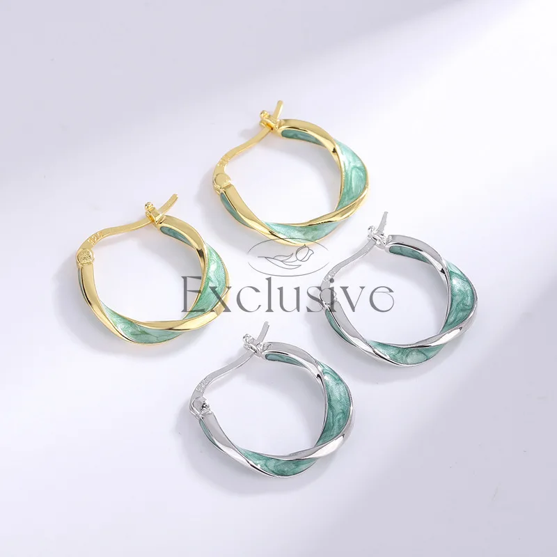 Sterling Silver Mobius Earrings Women's Simple French Light Luxury Earrings Premium Gift