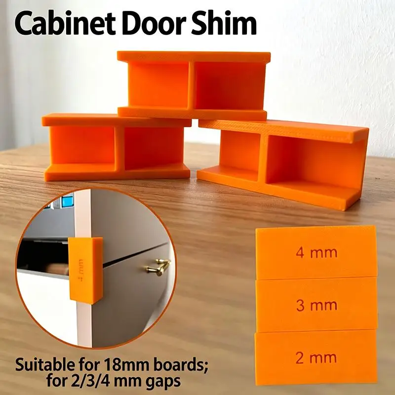 2Pcs Waterproof Plastic Cabinet Shims Precision Door Gap Adjustment Spacers Durable Gasket for Home Furniture Leveling DIY