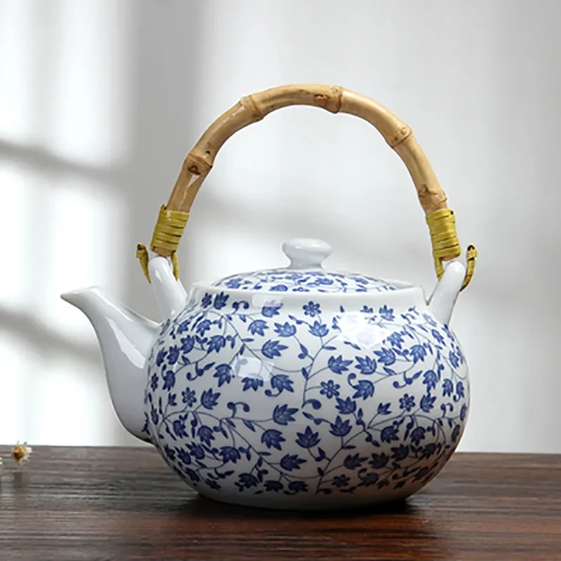 Jingdezhen Blue and White Porcelain Large Teapot Household Ceramic Teapot High Grade and White Porcelain Teapot