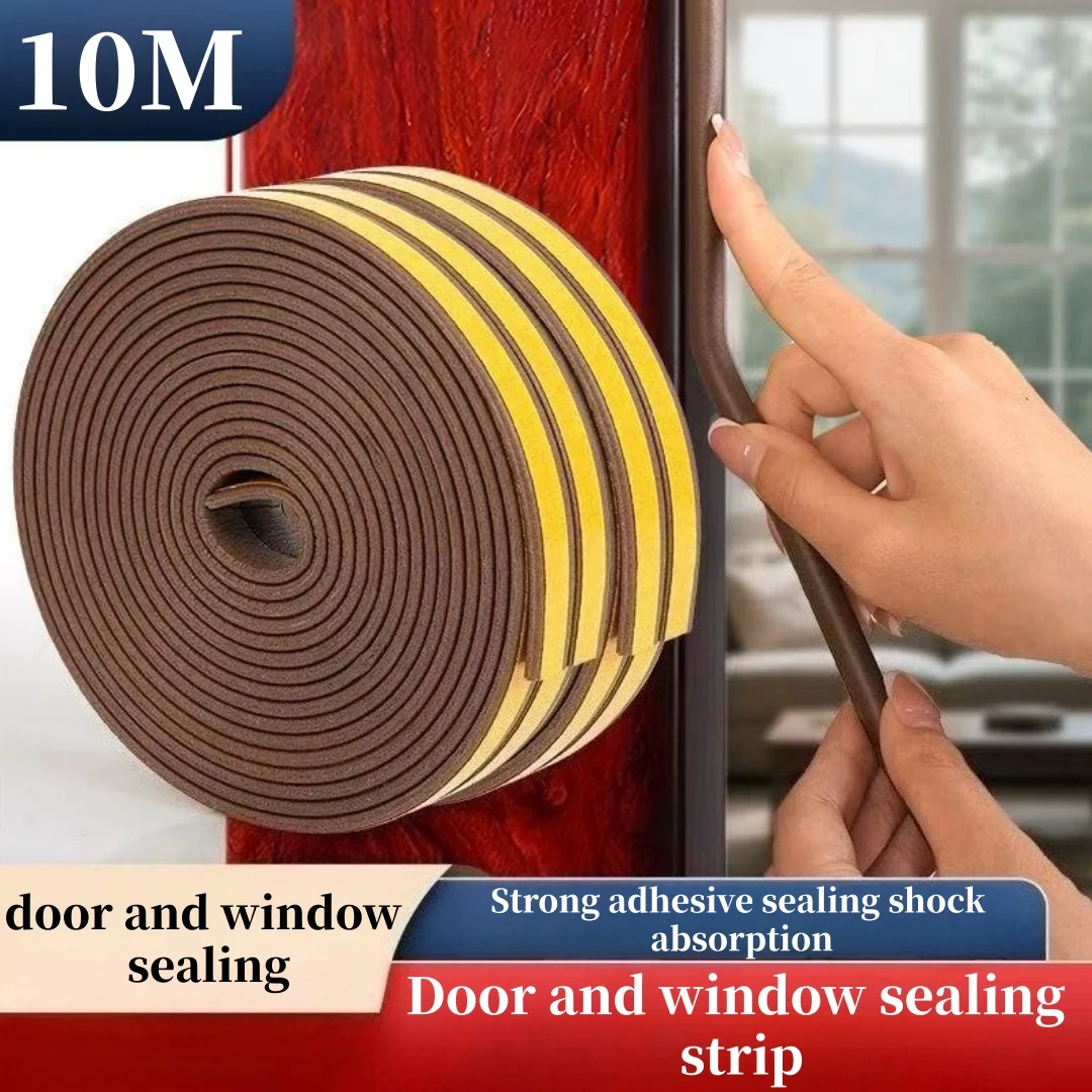 33FT door weatherstripping, strong adhesive, with weatherproof foam tape for doors, weatherstripping for door frames and windows