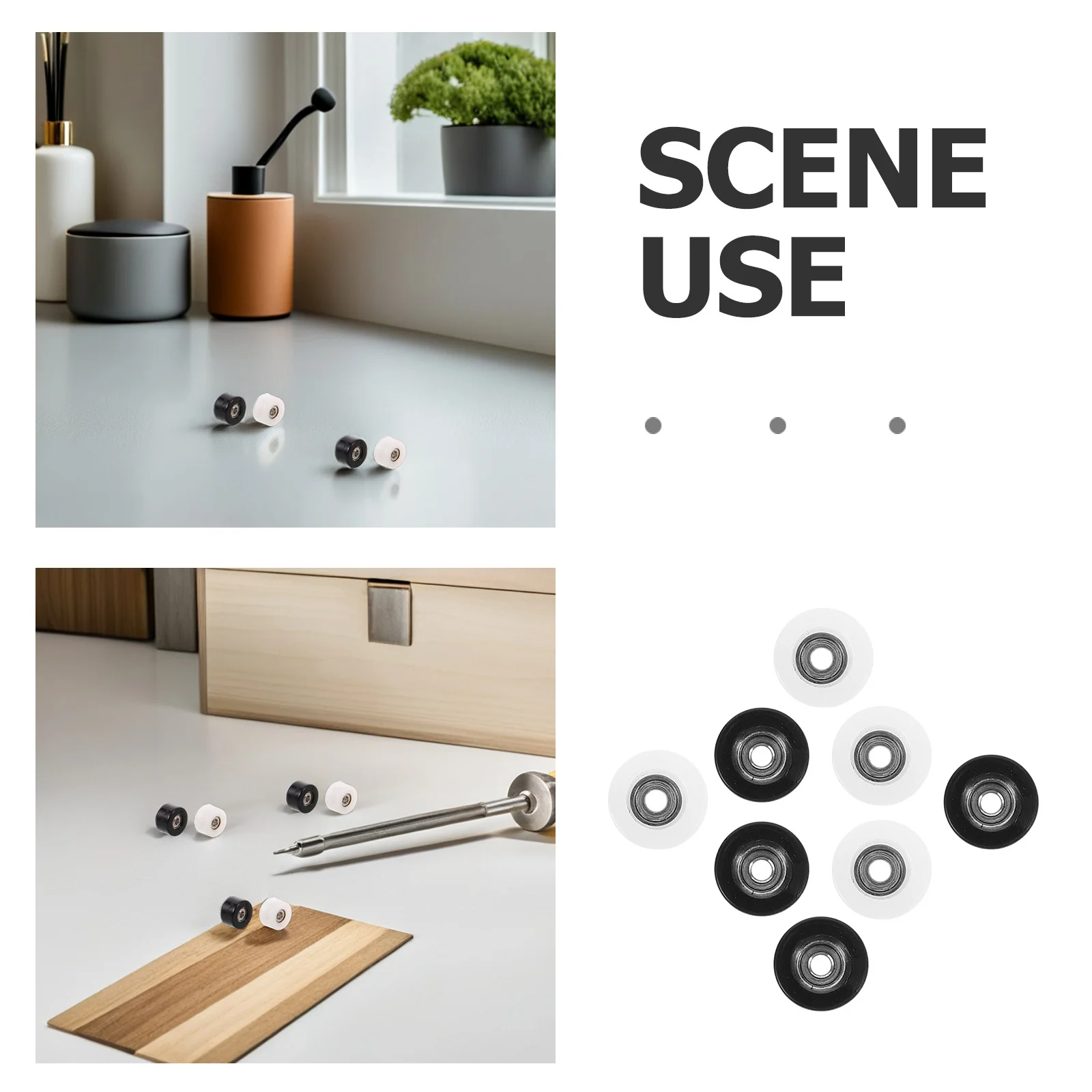 8pcs Finger Skateboard Wheels Metal Repairing Parts Sturdy Unique Bearings Set For Diy Skill Practice Mini Skateboard