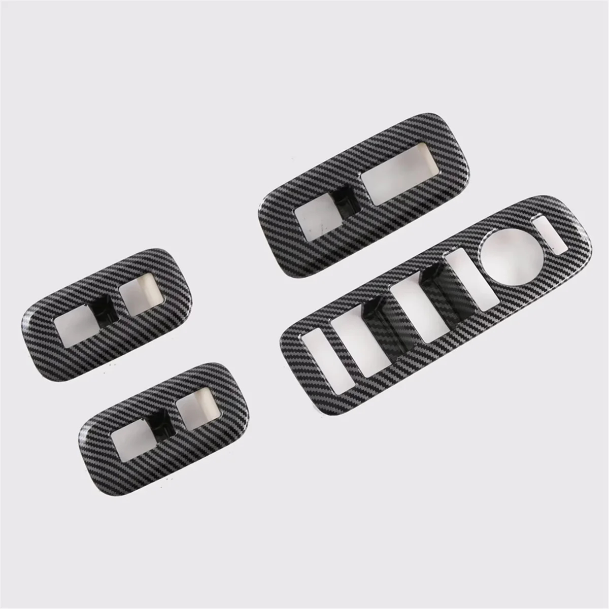 For Hyundai Santa Fe MX5 2024 LHD Carbon Fiber Car Window Lift Switch Buttons Cover Trim Accessories