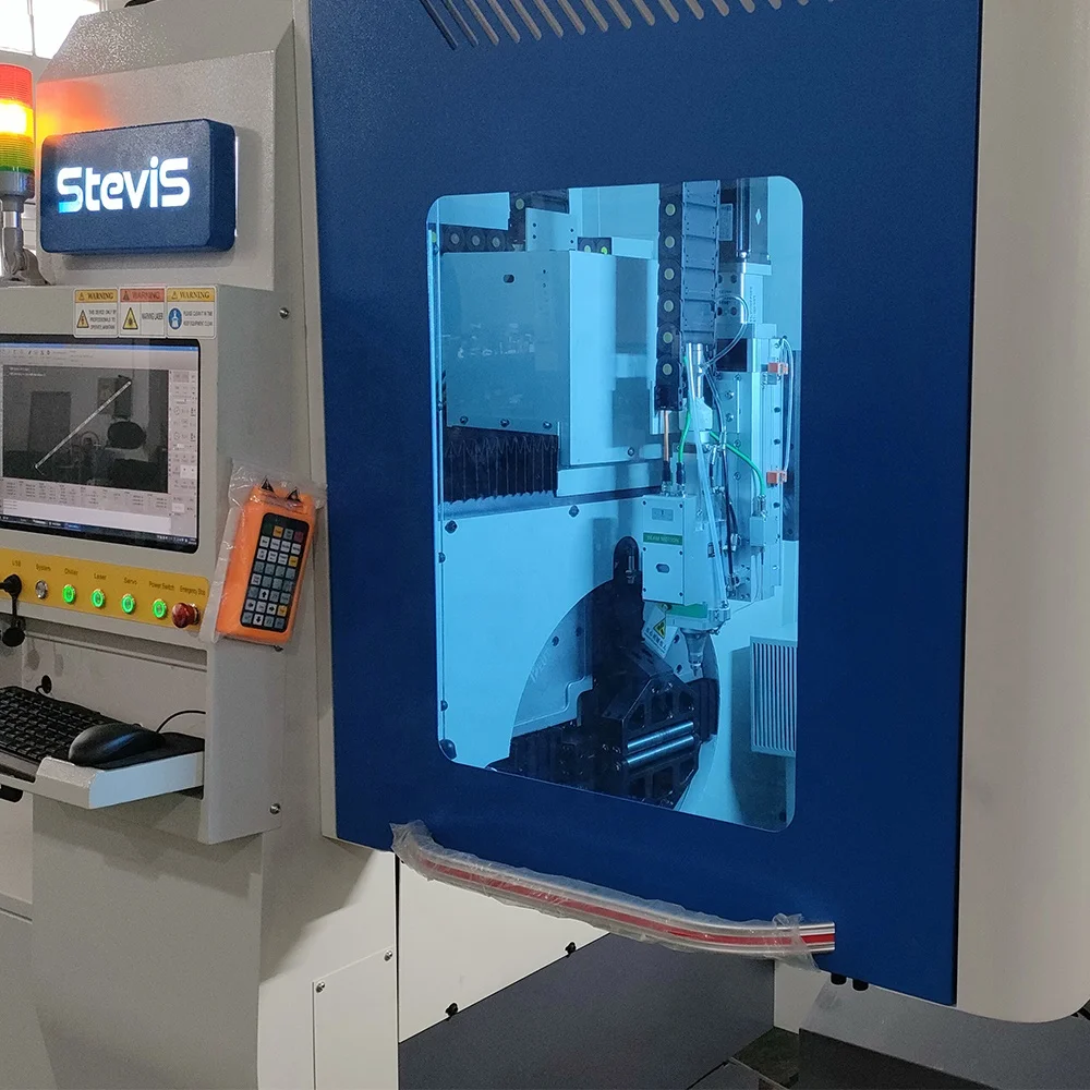 Автоматический станок для лазерной резки круглых квадратных труб, 2 кВт, станок для резки железных стальных труб, волоконный лазер, станок для резки труб, цена