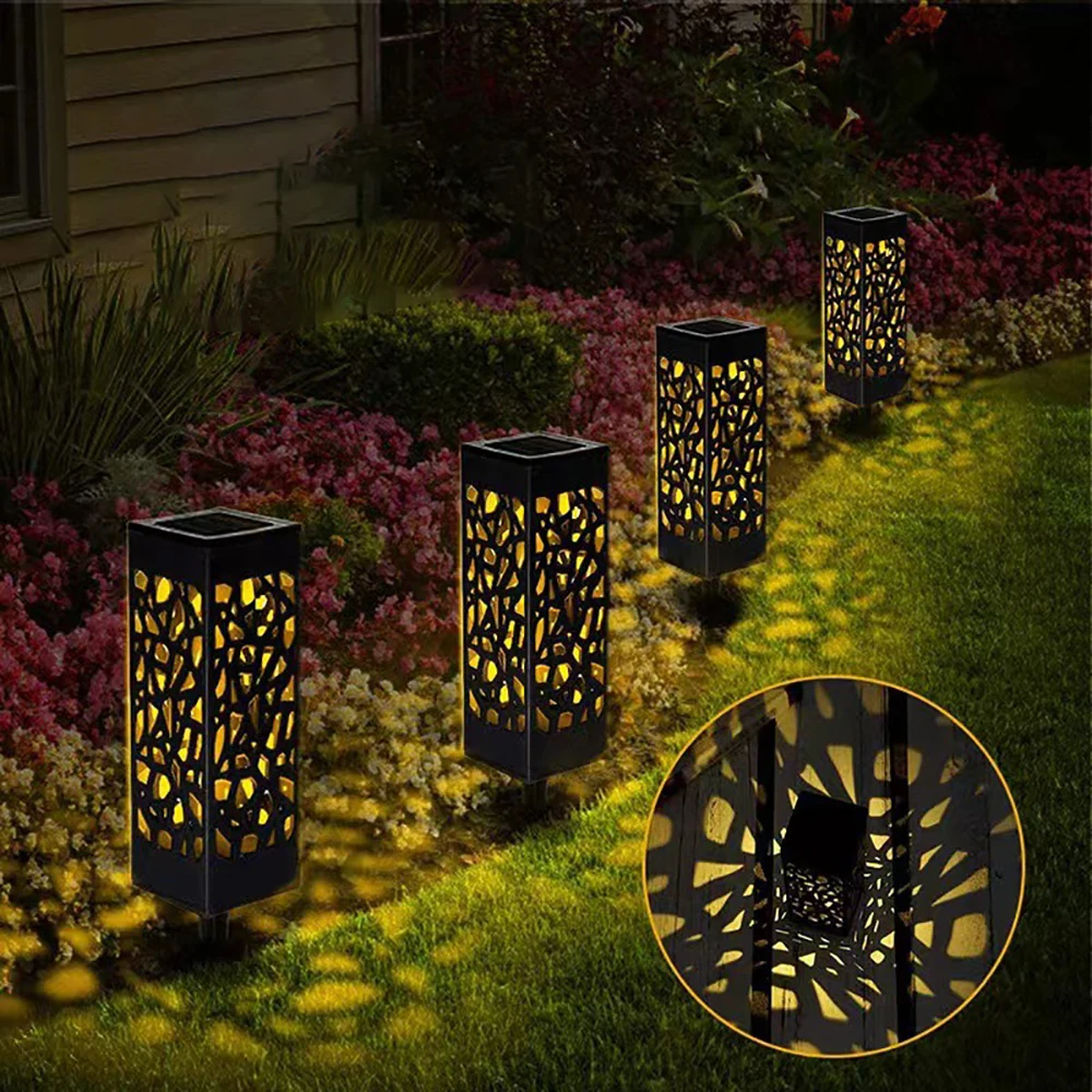 Solar LED Outdoor Garden Palace Lantern Solar Powered Led Light Outdoor Waterproof Plug Yard Lawn Lamp Decor landscape lights