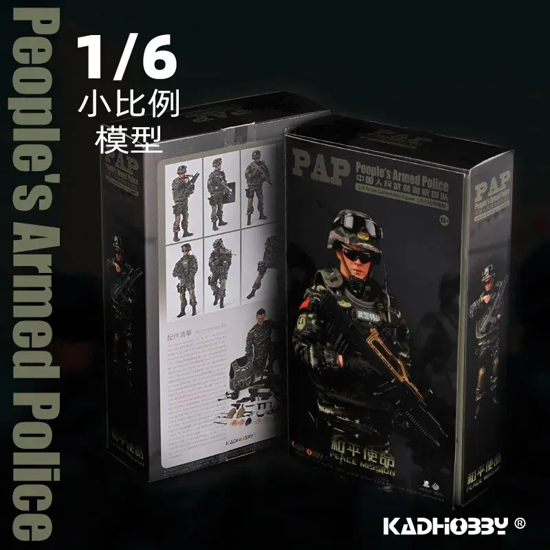 KADBathroom-Ensemble de figurines articulées en PVC, poupées de corps de soldat masculin, modèle militaire mobile, police de l'armée chinoise WU, SWAT BBY 1/6, 12 po