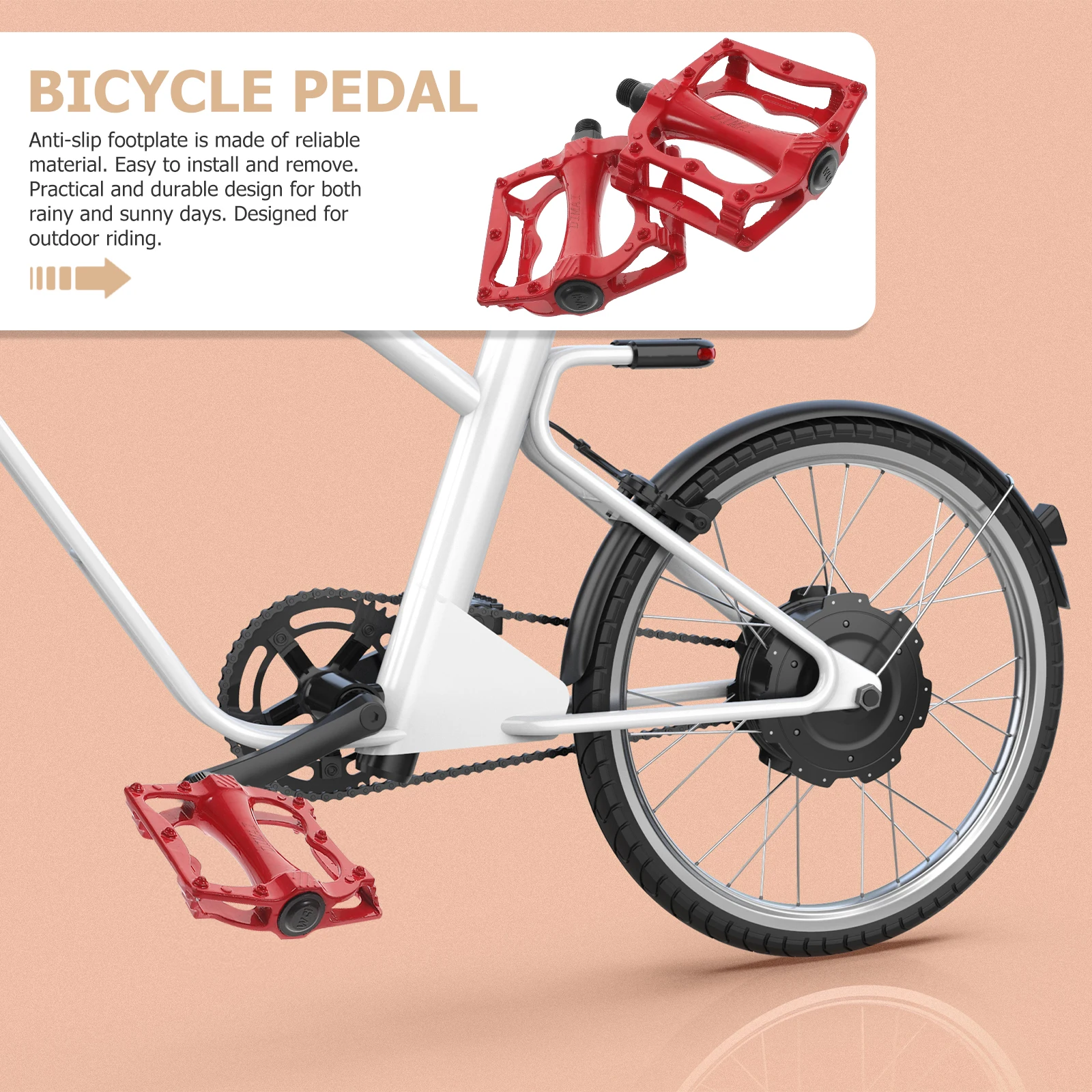 

2pcs Bike Bike Pedals Bicycle Pedals Aluminum Alloy Wide Foot Stable Mountain Bicycle Accessories Replacement Parts