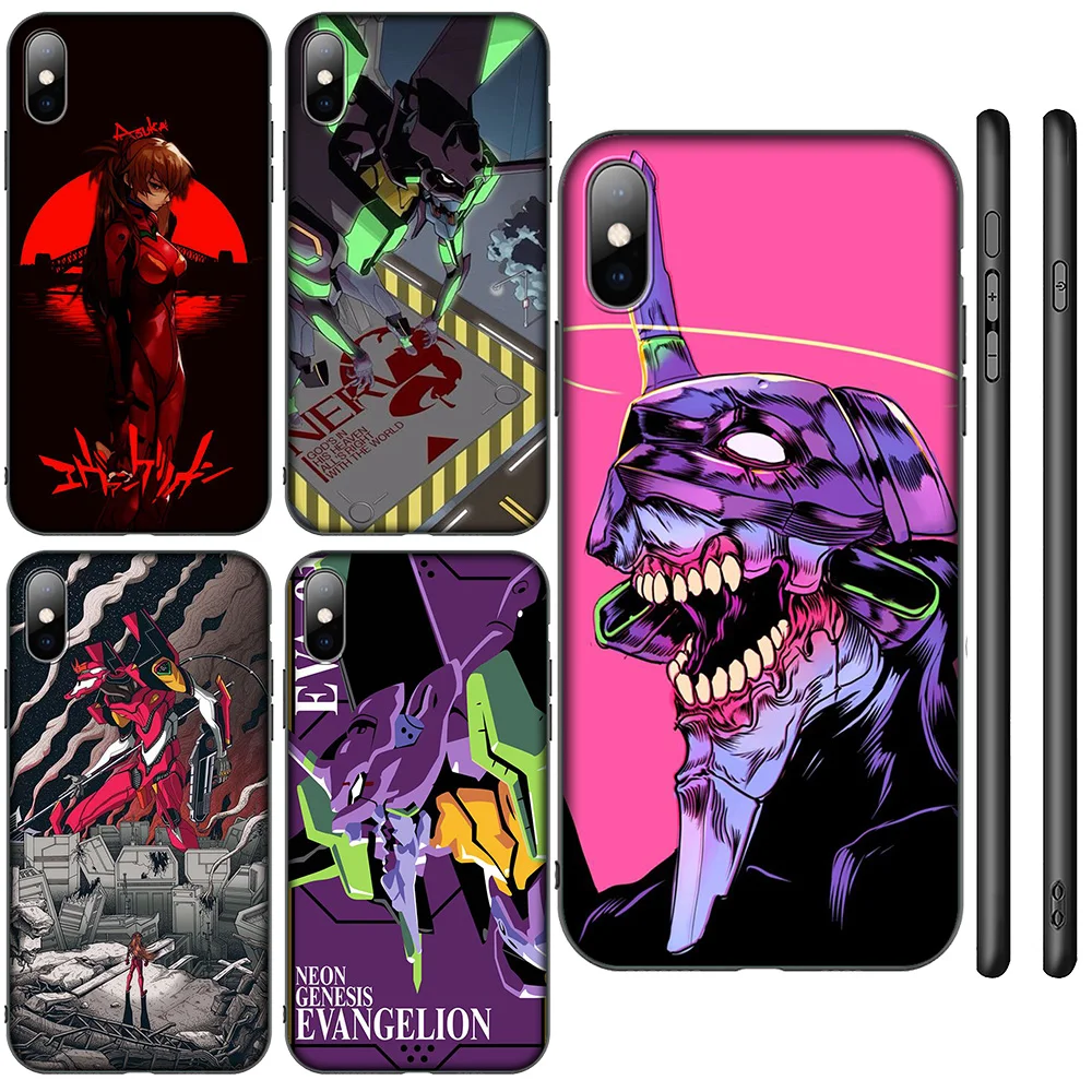 HA14 Anime E-Evangelions EVA Soft Case for iPhone 16 15 14 13 7 8 Pro Max Mini Plus