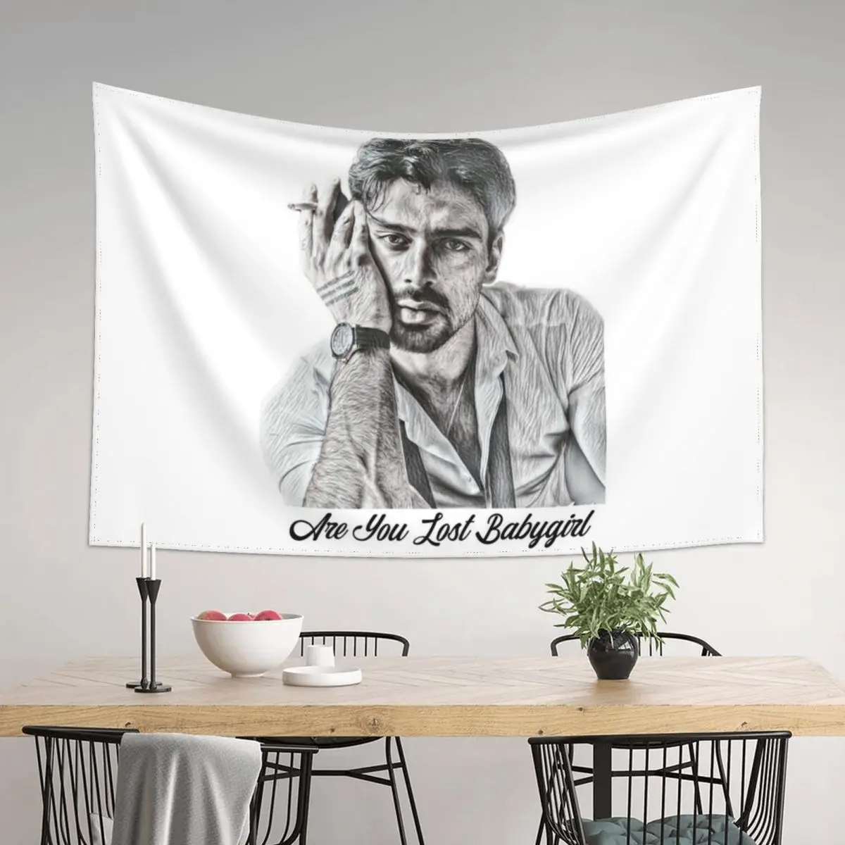 

Are you Lost Babygirl Michel 365 days Sketch Tapestry On The Wall Decoration Aesthetic Tapete For The Wall Tapestry