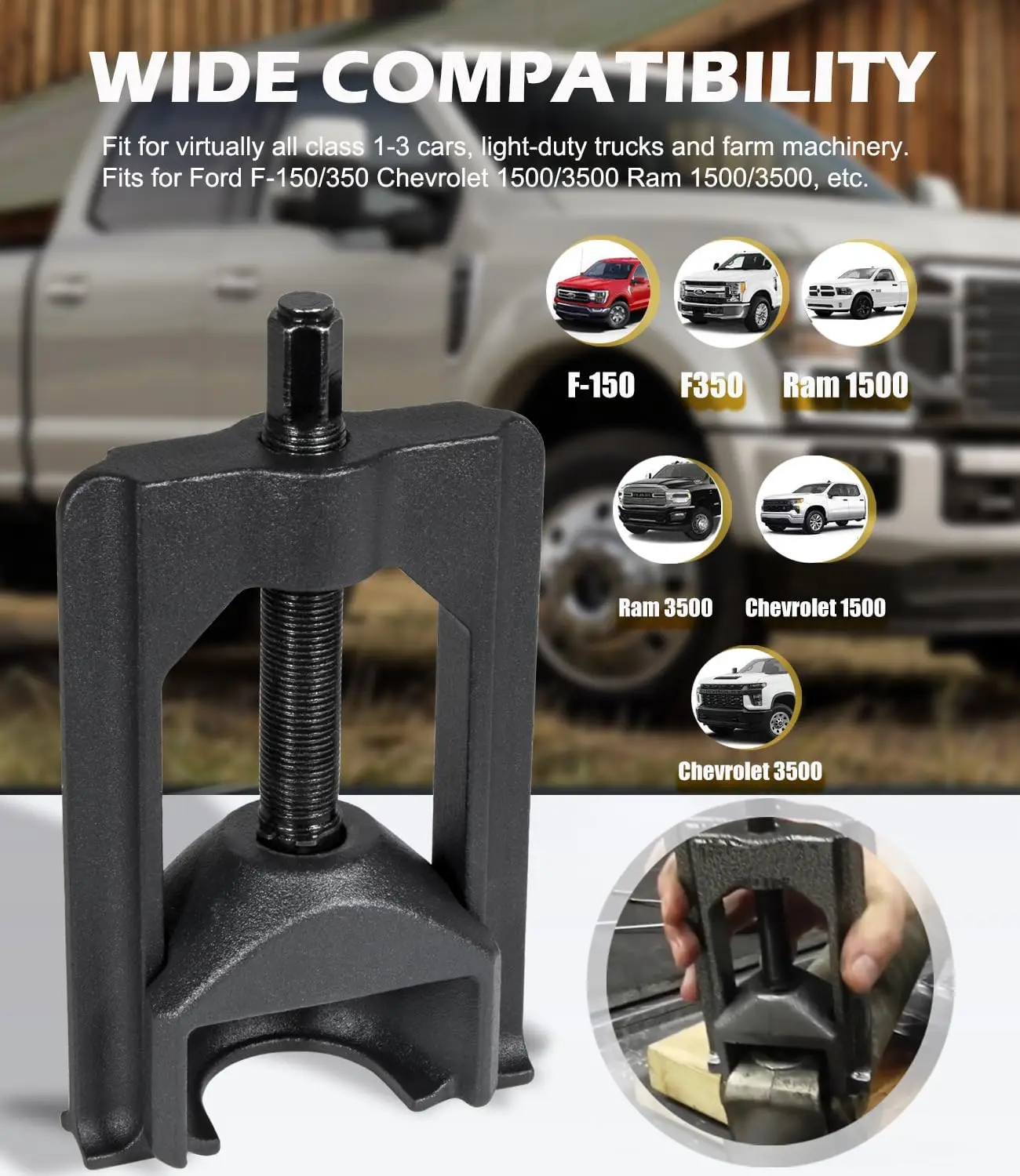 TransNova Universal 10105 U Joint Pullers Heavy-Duty Class 1-3 Bearing Cup Installer Tool Joint Extractor for F-150 1'' ~1.25''
