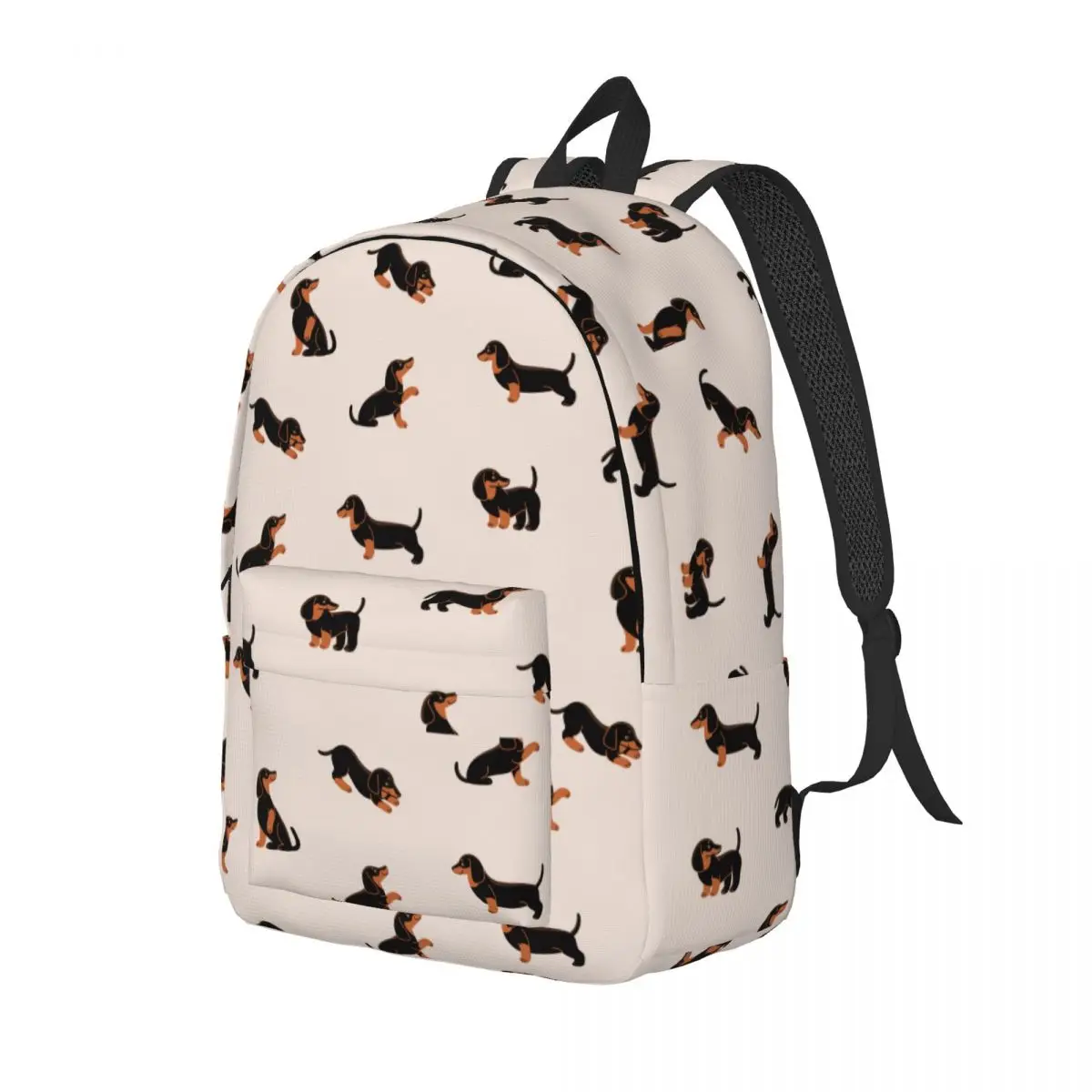 Cartoon Happy Dachshund Backpack Middle High College School Student Gift for Animal Dog Lover Bookbag Men Women Daypack Outdoor