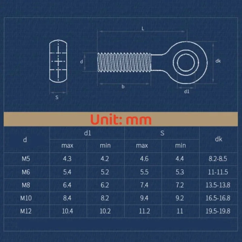 1/2pcs M5 M6 M8 M10 M12 304 Stainless Steel Ring Link Bolt Fisheye Eye Slip Hole Screw Live Bolt Fisheye With Hole
