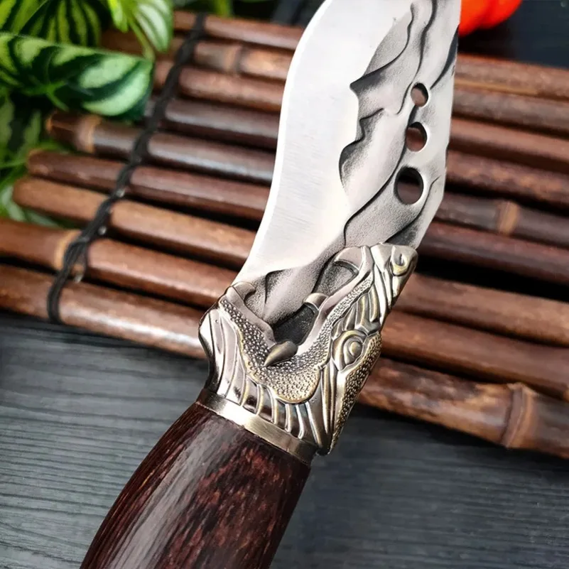 Hand Forged Butcher Boning Knife Wood Handle Utility Knife Chef Slicing Fish Fruit Steak Knife Cleaver Meat BBQ Kitchen Knives