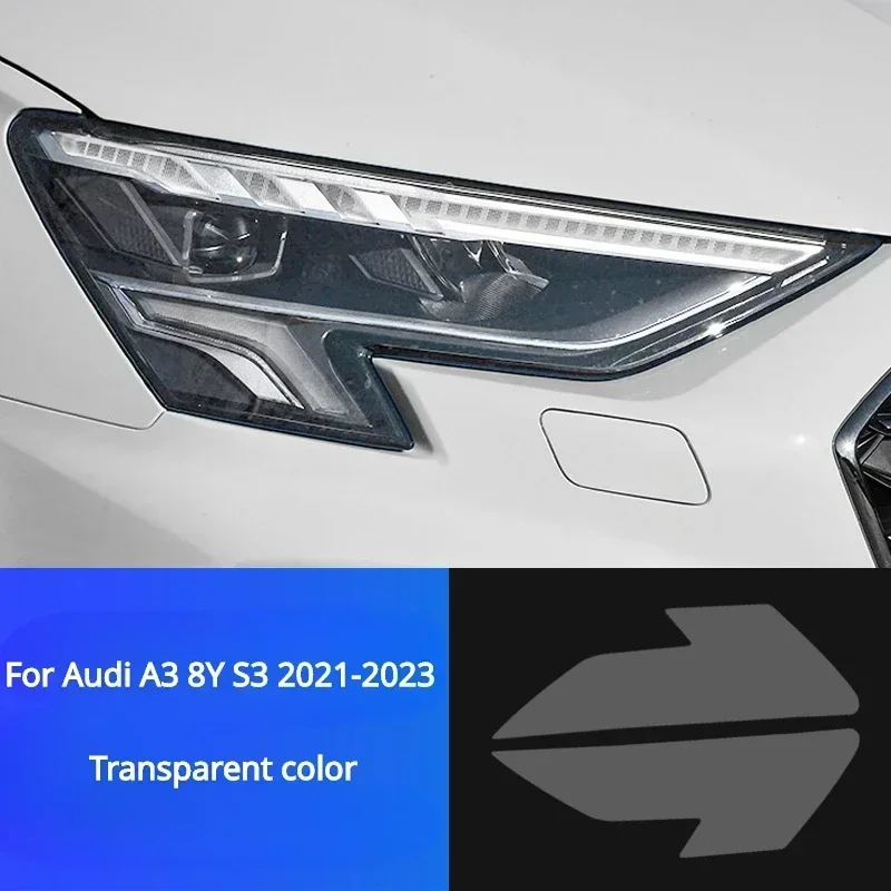 

Для Audi A3 8Y 2023 2022 2021 автомобильная защитная пленка для фар, восстановление фар, прозрачная черная наклейка из ТПУ PPF, аксессуары