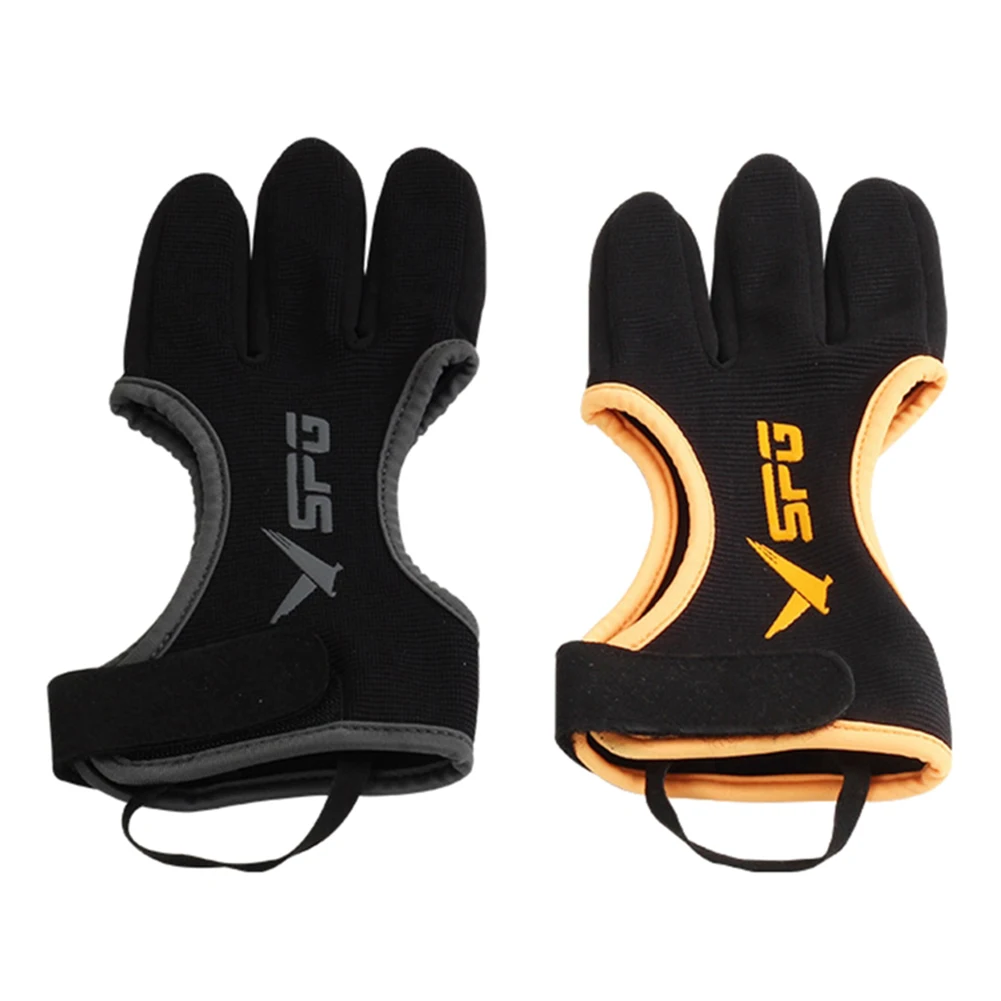 Outdoor 3 Finger Archery Gloves Ergonomic Design Thickened Adjustable Non Slip Protector Archery Accessories