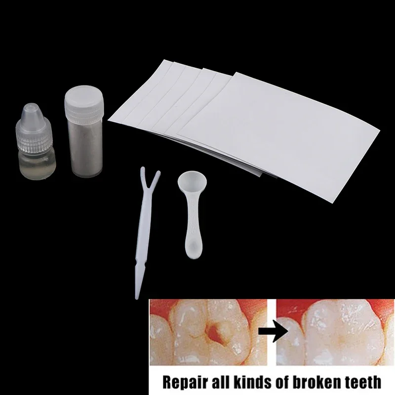 Non-toxic Falseteeth Solid Glue Set Halloween Denture Glue Vampire Dentures Scary Cosplay Fake Teeth Glue Tooth Gaps Repair Kit