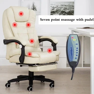 Office Boss Chair Ergonomic Computer Gaming Chair Internet Cafe Seat Household Reclining Seven-point massage Chair With Footrest