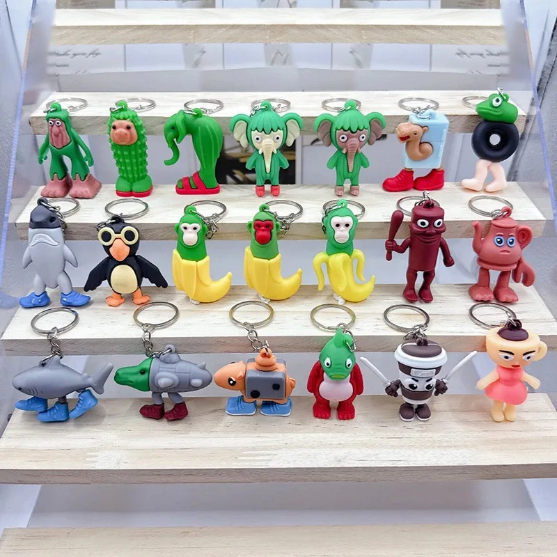 20 pièces porte-clés cerveau italien pour enfants adultes Tung Tung Tung Sahur Anime porte-clés Tralalero Tralala drôle Meme clé pendentif cadeaux