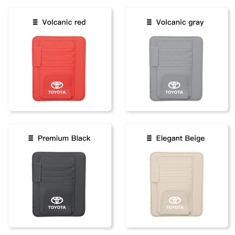 سيارة بو الجلود الشمس قناع النظارات الشمسية تذكرة بطاقة حقيبة التخزين اكسسوارات لتويوتا TRD فورتشنر هايلاندر مارك-X ميراي هليكس #5