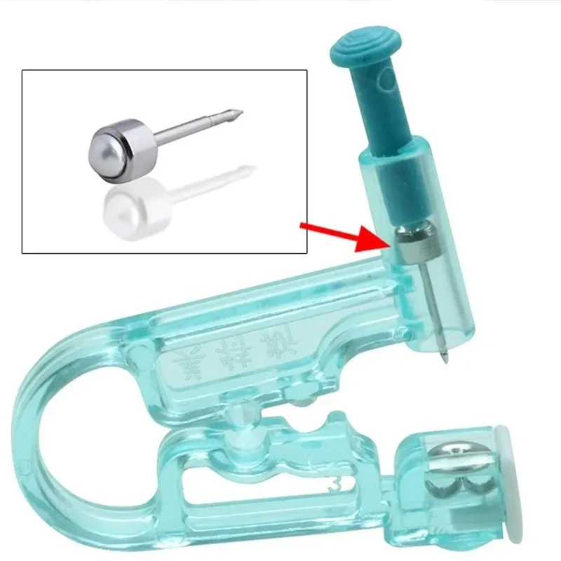 1/20 Stück Tragbare Aseptische Ohrlochstechpistole Mini Transparentes Sicherheits-Nasen- und Ohrring-Piercing-Set Maschinen-Kit mit Ohrsteckern Körperschmuck-Werkzeuge – Detail 13