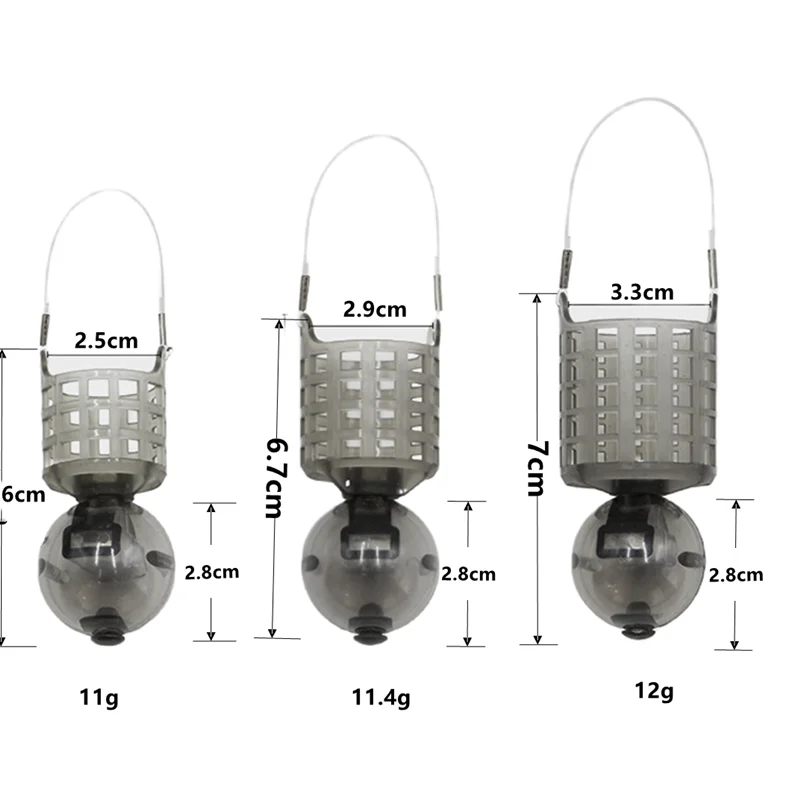 2PCS*Carp Fishing Lead Free Bait Weight Feeder Cage Plastic Nesting Fish Food Cage Feeder Throwing Fishing Lure Feeder Cage