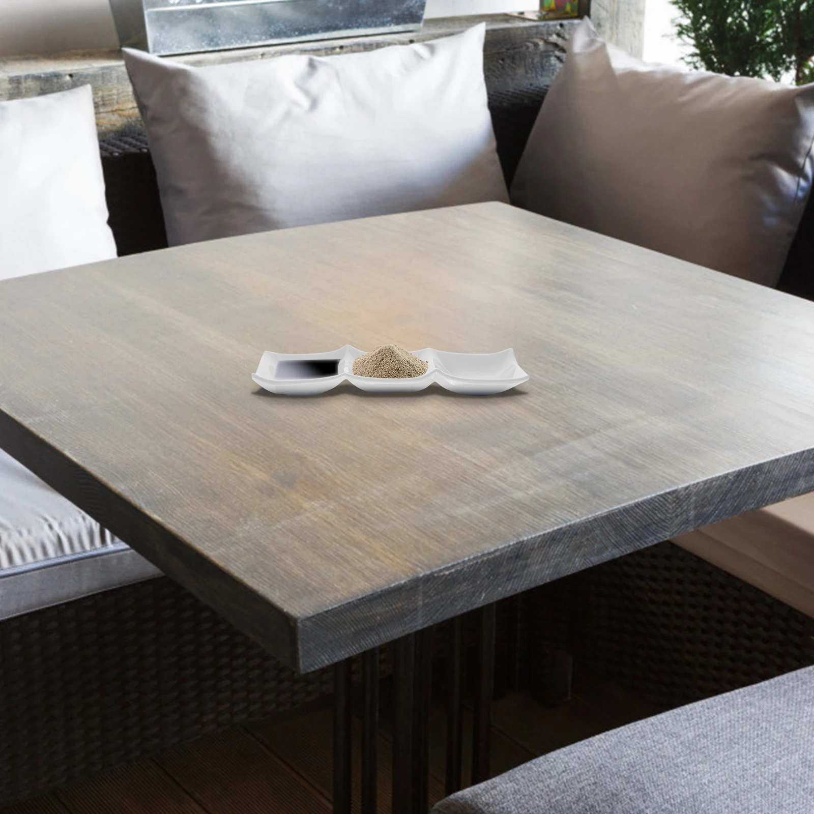 

Three-in-one Melamine Dipping Saucer Sauce Bowl Household Condiment Dishes Small Serving Tray Ketchup Soy Vinegar Plates Easy