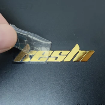 10 יחידות מדבקת העברת מתכת בשם טקסט מותאם אישית 3D לוגו במגוון צבעים זהב וכסף לקרוע בקלות