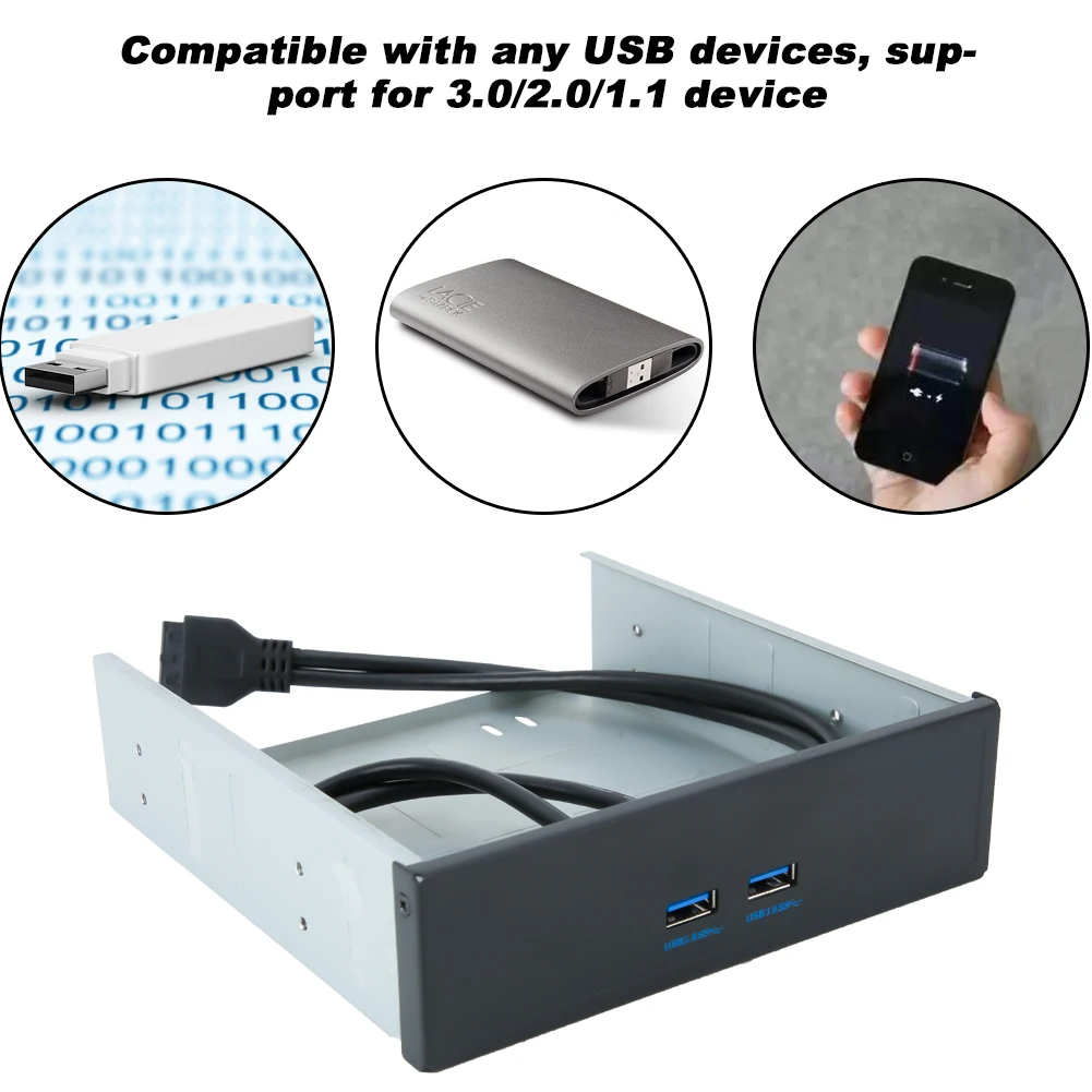

2-Port USB Hub USB 3.0 Hub Front Panel USB3.0 Front Panel High Speed 20Pin 2-Port USB 3.0 Hub Optical Disk Driver Front Panel