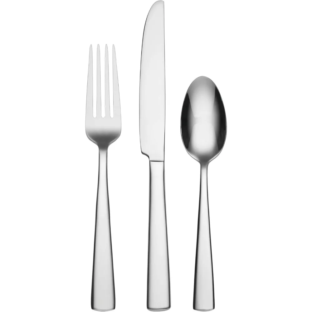 

24-Piece Everyday Flatware Set for Dining, 3.70 LB, Metallic Finish