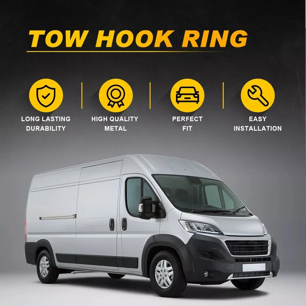 For Citroen Relay Peugeot Boxer Fiat Ducato Short Towing Eye Recovery Hook 2006-ON 1348135080 674417
