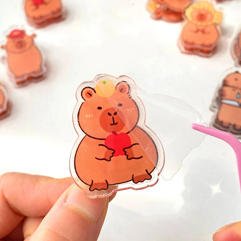 Fashion Acrylic Capybara Note Holder Double Sided Cartoon File Folder Cute Guinea Pig Folder School Office Supplies
