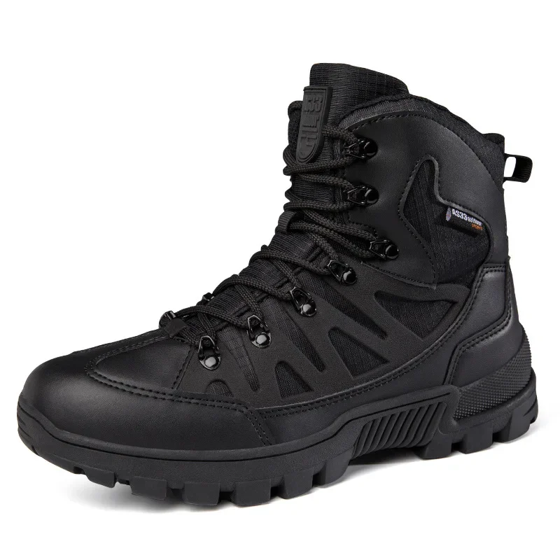 Outdoor men's hiking shoes, combat boots, men's tactical boots, high-top fishing shoes